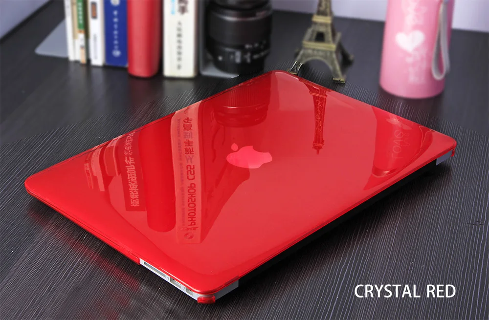 3in1 чехол для ноутбука Macbook Air 13 A1466 A1369 за счет сканера отпечатков пальцев A1932 сенсорной панелью для Macbook Air pro retina 11 12 13,3 15 дюймов A1706 1708 A1989 A2159 - Цвет: Crystal Red