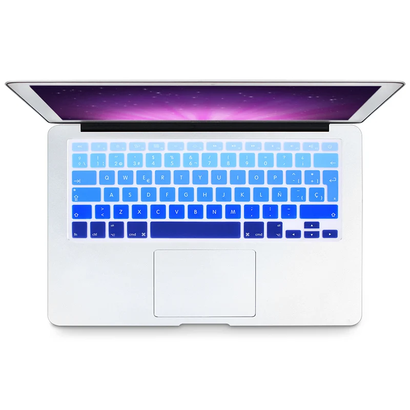 UK//EU ESP Slim Spanish Gradient Silicone Keyboard Cover Keypad Skin Protector Compatible for Mac Book Air Pro Retina 13