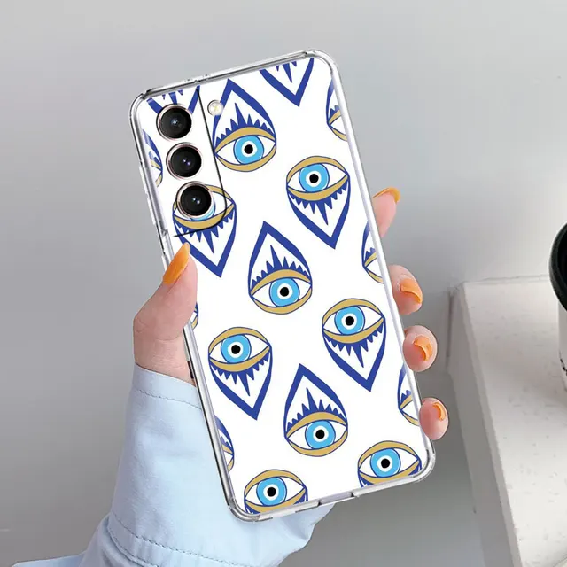 Evil Eye Illustrations Clear Phone Case For Samsung Galaxy S20 FE S21 Ultra S10 Plus 5G S10e S9 S8 S7 Anti-knock Silicone Cover PTTM-CLS10
