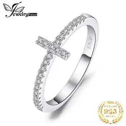 JewelryPalace христианский крест кубического циркония кольцо из натуральной 925 пробы Серебряные кольца для Для женщин обещание Юбилей изделия