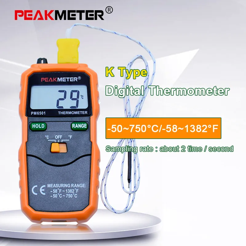 PEAKMETER PM6501 Профессиональный высокоточный цифровой термометр термопара с