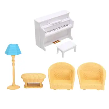 

NICEXMAS 6pcs Mini House Furniture Plastic Durable Table Sofa for Children Toddler