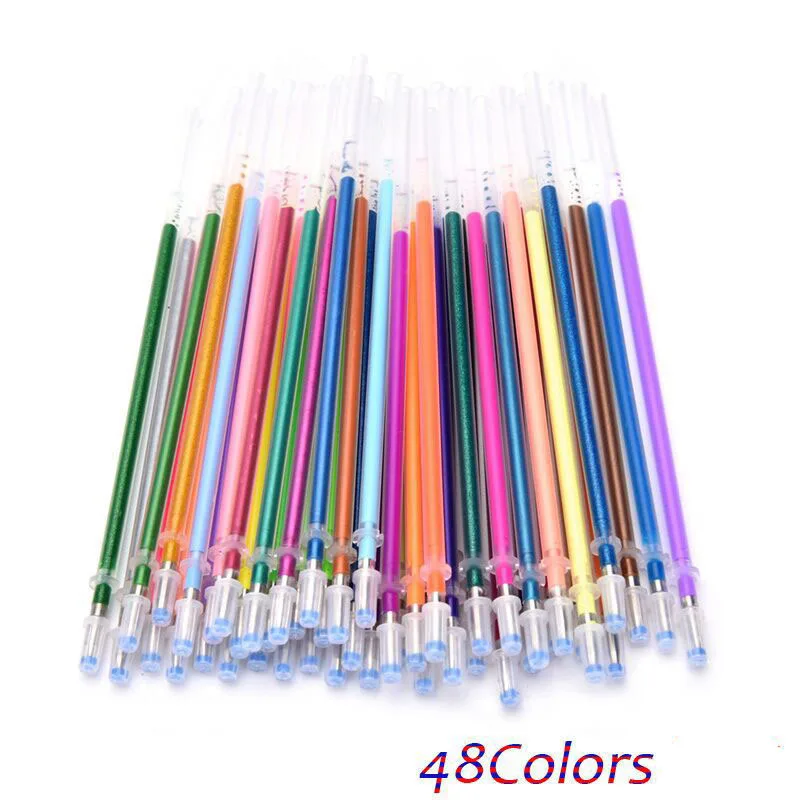 

12pcs/lot Multi Color Rainbow Refill Highlighters Gel Pen Ball Point Pen Students Painting Graffiti Fluorescent Refill M0313