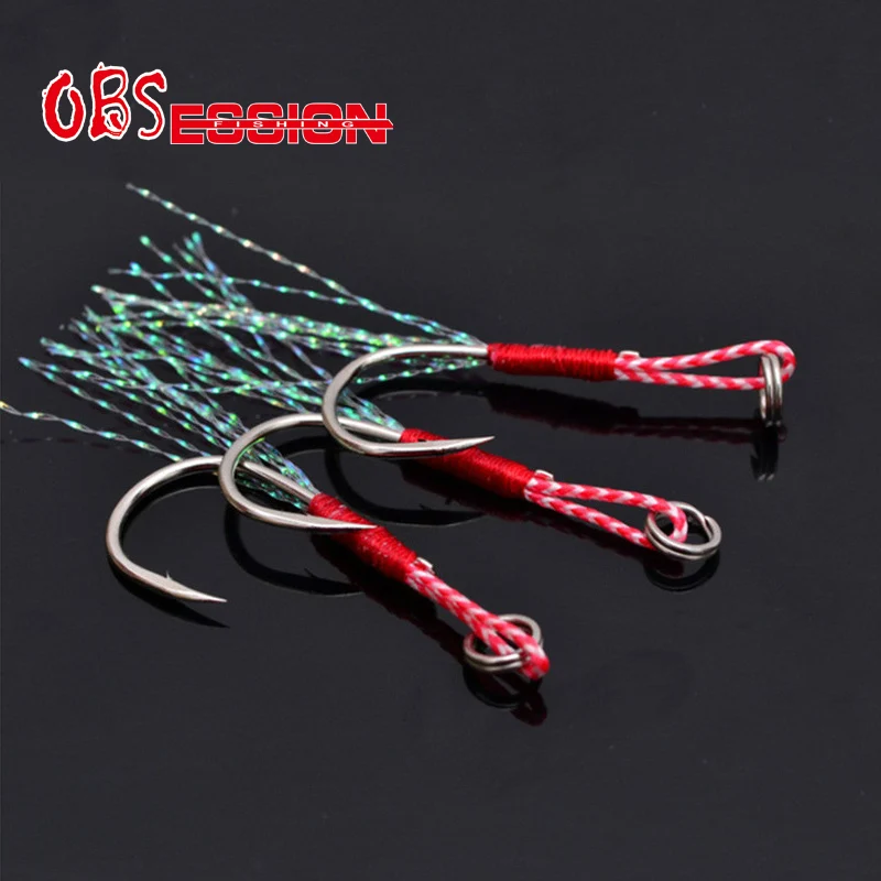 

10pcs/bag Shore Jigging Micro Jigging Assist Hooks Flasher stinger Hook Slow jigging Lure front Rear Hooks Single Assist hook
