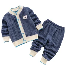 Ensemble 2 Pièces en Tricot, Pull Chaud et Pantalon pour Nouveau Né et Bébé Garçon et Fille de 0 à 3 ans, collection Automne Hiver 2021 