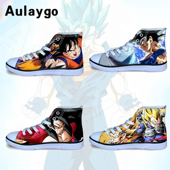 

Aulaygo Children's Flat Shoes Kids 3D Super Dragon Ball Z Goku Saiyan Print Canvas Black Casual Teens Boys Outdoor Running Flats