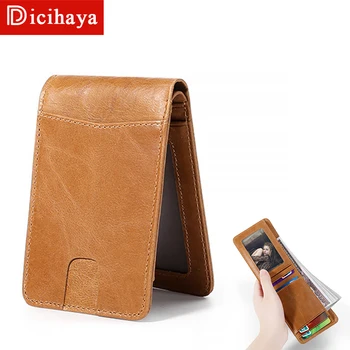 

Dicihaya 2020 NEW Casual Small Wallet for Men Genuine Leather Male Slim Wallets Short Mini Wallet with Card Holder Pocket Purses