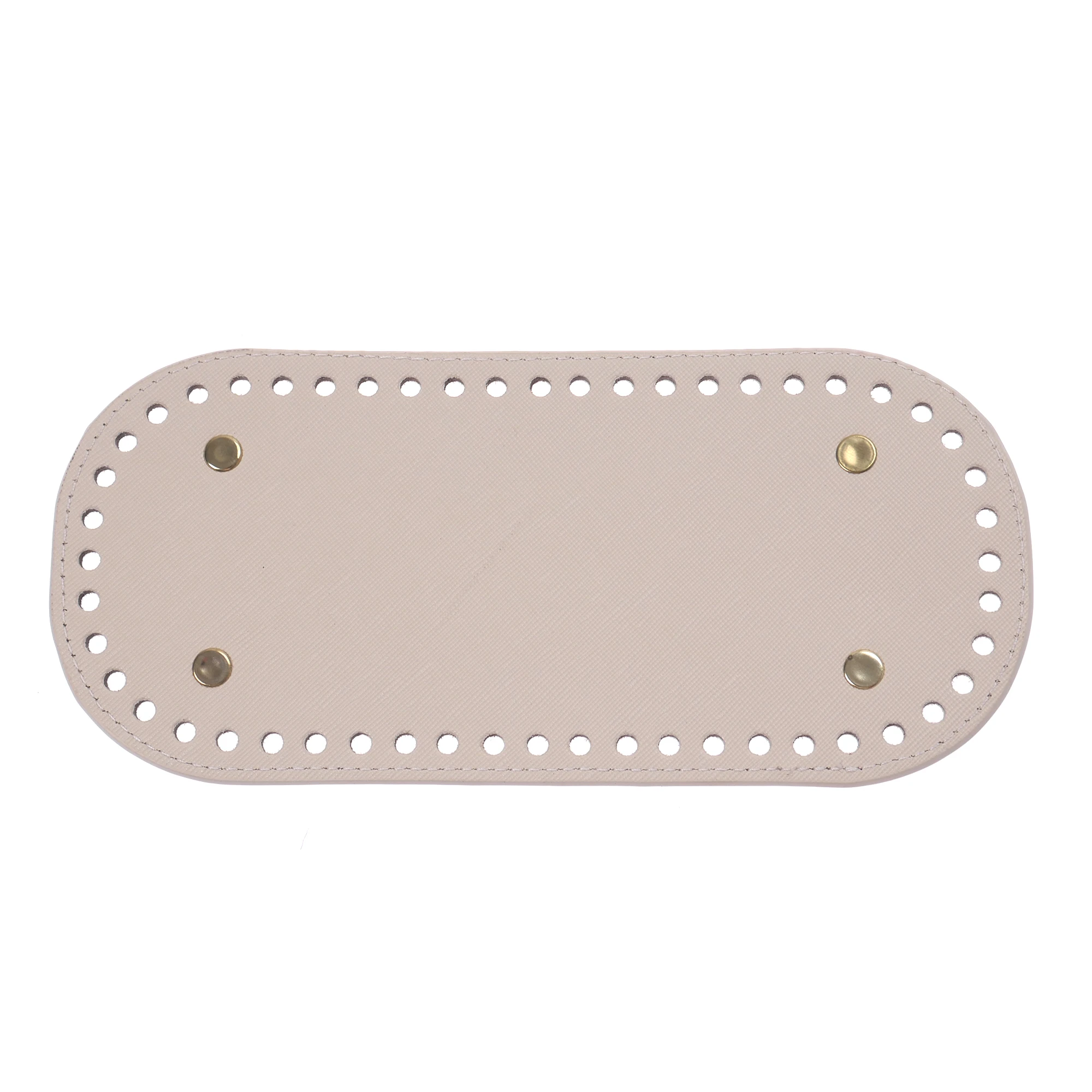 Long Bottom For Knitted Bag PU Leather Bag Accessories Handmade Bottom With 52 Holes DIY Crochet Bag Bottom 22x10cm