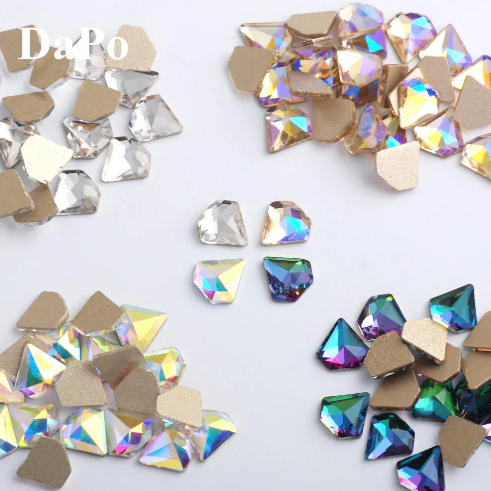 AAAAA 7mm 10pcs/pack Golden Flatback Diamond Rhinestones Crystal AB Super Brilliant Glass Nail DIY Art gems | Дом и сад