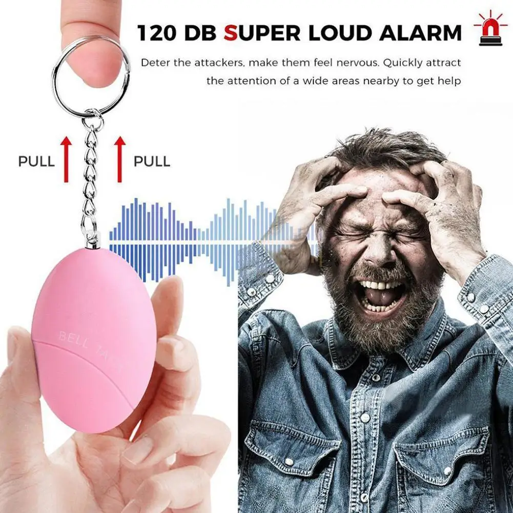 LLavero de autodefensa para mujer, alarma Personal con huevos de colores, alarma de Lobo, B6J5