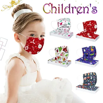 

Children's Cartoon Ear Loops 5 Mixed Disposable Masks Three-Layer Protective Face Cover Fashion Anti Dust Kids Mouth Respirator
