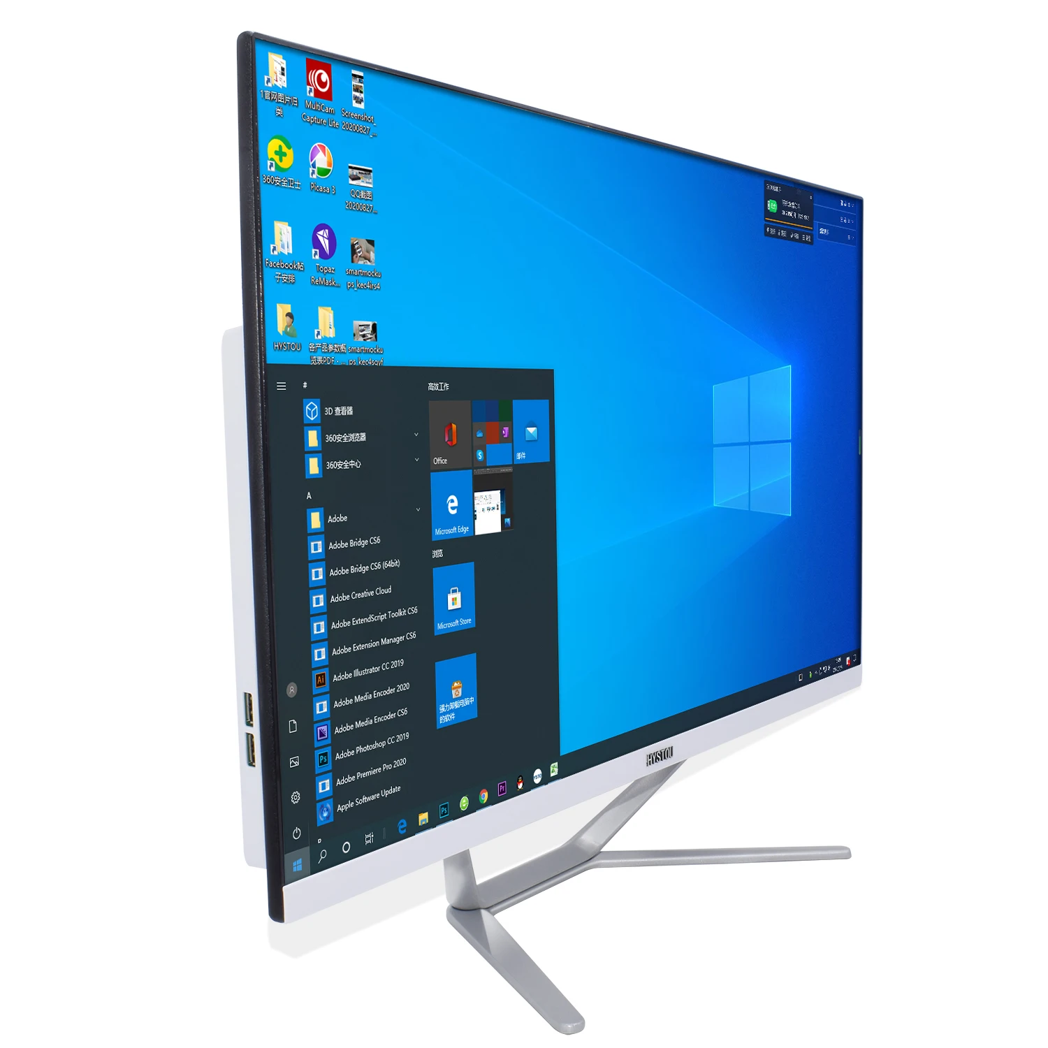 

HYSTOU desktop all in one computer23.8inch monitor for gaming desktop DDR3L i3 9100F i5 9400F i7 9700F dedicated card GTX1650 4G