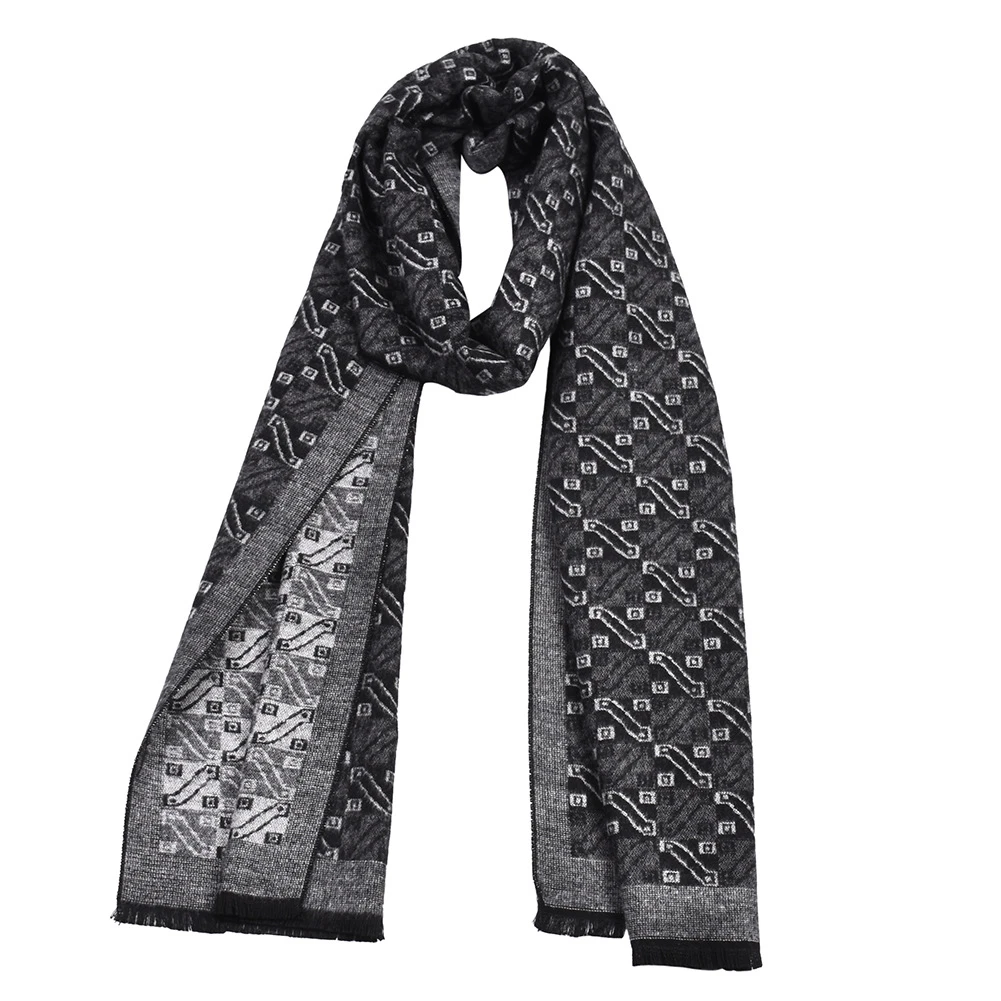 Bufanda de invierno para hombre, venta al por mayor, 2019, Bufandas de cacheco con borlas suaves y cálidas, Bufandas tejidas a cuadros grises de algodón arrugado para hombres|Bufandas hombre| - AliExpress