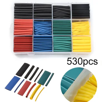 

530pcs/Set Heat shrink Tubing kit Electrical Insulation Shrinking Assorted Heat Shrink Tubing Cable Sleeve 5 Colors