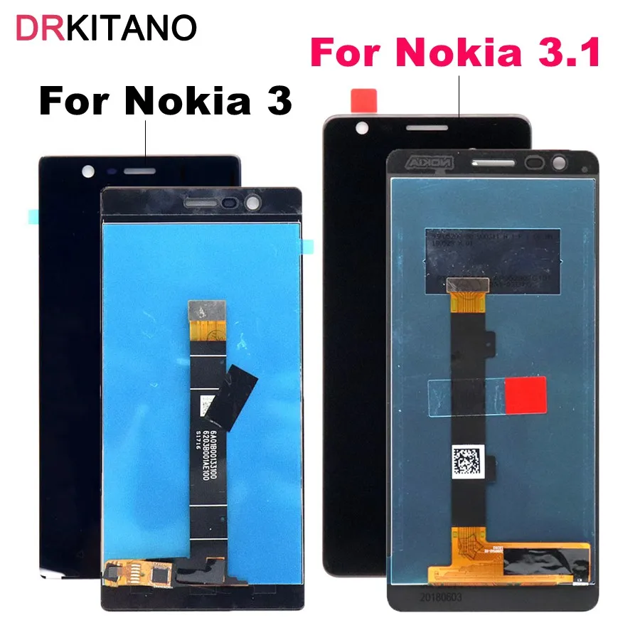 

For Nokia 3 LCD Display Touch Screen TA 1020 1028 1032 1038 for Nokia 3.1 LCD Screen TA 1049 1057 1063 1070 1074 3.1 Plus Lcd