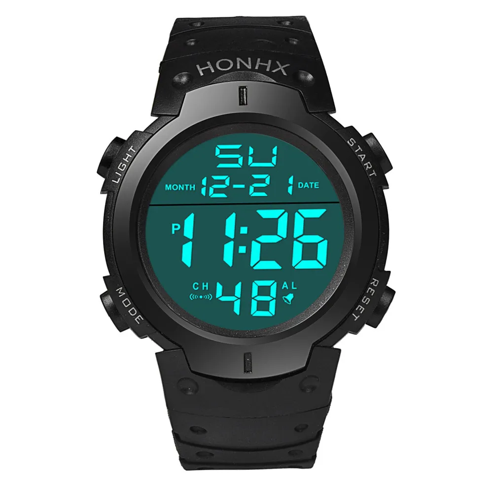 Honhx роскошный для мужчин s спортивные часы погружение цифровой светодиодный водонепроницаемый часы для мужчин модные силиконовые Аналоговые кварцевые наручные часы Q1
