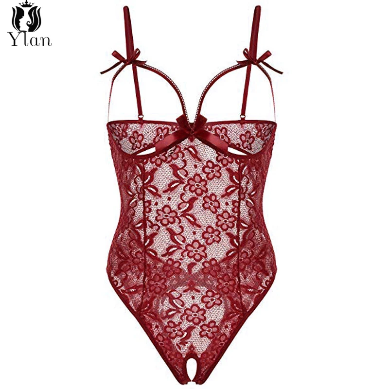 Sexy Lingerie For Women Open cup Bra Crotchless Bodysuit Babydoll Sex