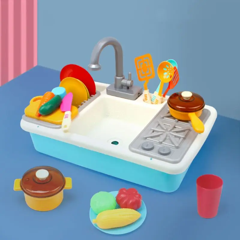 Дети моделирование пластиковая электрическая раковина для посудомоечной машины ролевые игры кухонные игрушки Дети Раннее Образование Подарки на день рождения