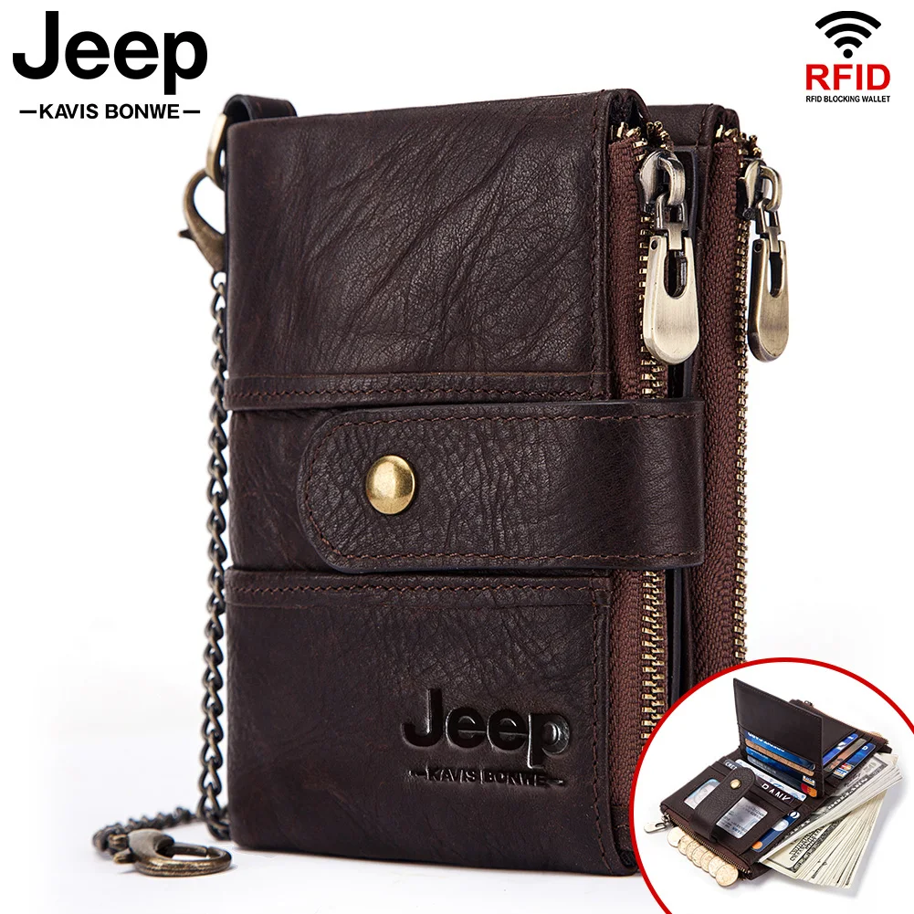 Leather Wallet Men Crazy Horse Wallets with Coin Purse Short Male Money Bag Mini