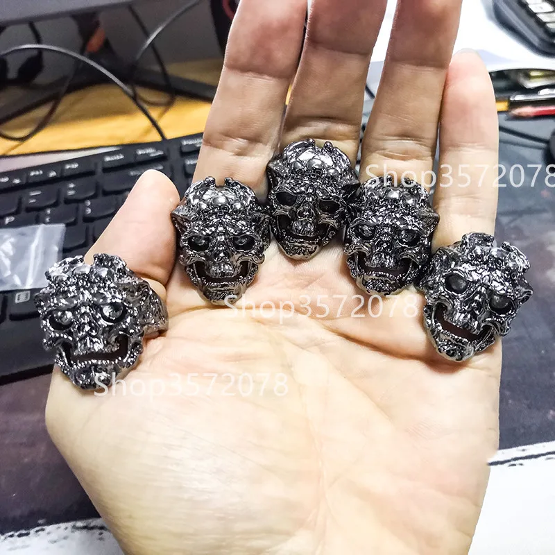 Retro Skull Ring Devil Head Jewelry Rock Hip Hop Black Gold Silver Personal Punk | Украшения и аксессуары
