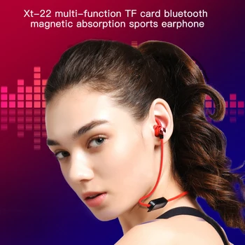 

Wireless Bluetooth Headset Supports 32g TF/SD Card Magnetic Waterproof Motion Headset MP3 Player with Microphone Running Motion