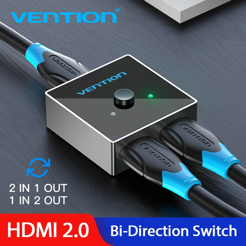 Vention hdmi divisor 4 k 2.0 hdmi switch bi direção 1x 2/2x1 adaptador hdmi 2.0 switch 2 em 1 para fora para ps4/3 tv caixa hdmi switcher|Cabos HDMI| - AliExpress