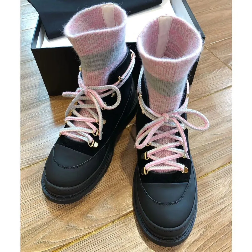 Дизайнерские ботинки-носки в британском стиле из натуральной кожи; женские вязаные эластичные ботинки; botines mujer; кожаные ковбойские зимние ботинки на шнуровке