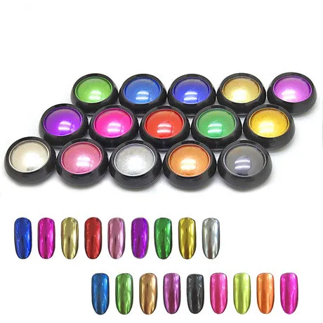 

12 color Nail Art Glitter Mirror Powder Chrome Rub Pigment Red Rose Blue Color Powder For Nail Design Manicure Mirror Dust