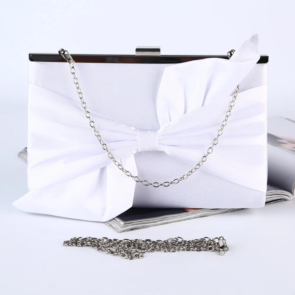 

New dinner bag silk evening bag bow party bag large capacity dress bag in hand