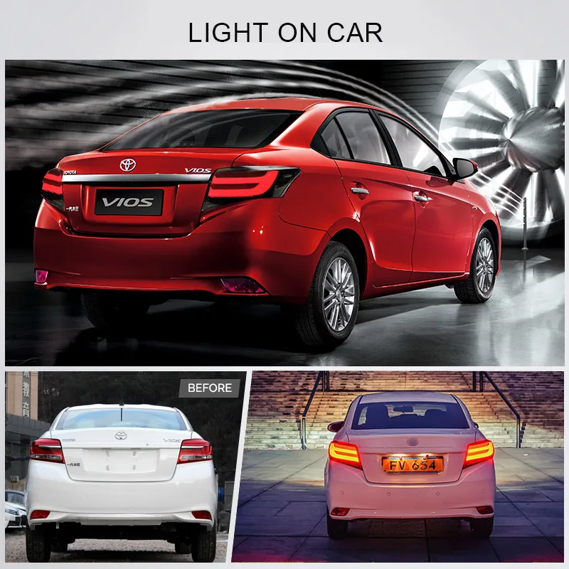 Светодиодный задний фонарь в сборе для Toyota VIOS 2014 2015 2016 левый и правый