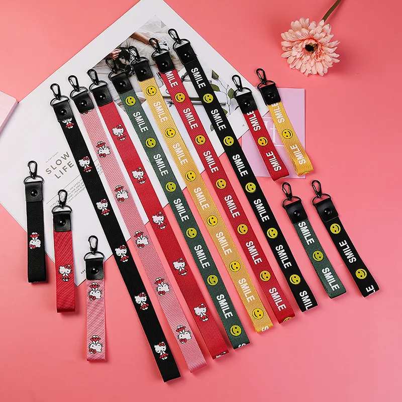 

New arrival cartoon pattern mobile phone shell lanyard woven wristband jewelry hanging neck ribbon rope clothing bag pendant