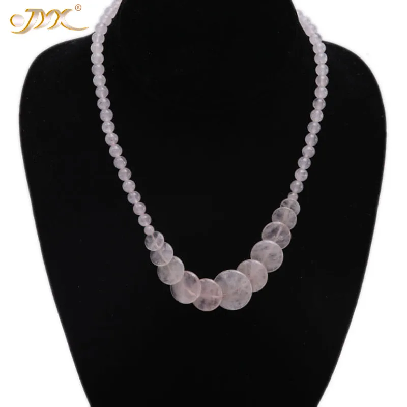 pink crystal JYX нежный 6 мм круглые бусины из розового кварца ожерелье 18 дюймов ювелирные изделия для женщин подарок матери - Цвет камня: pink crystal