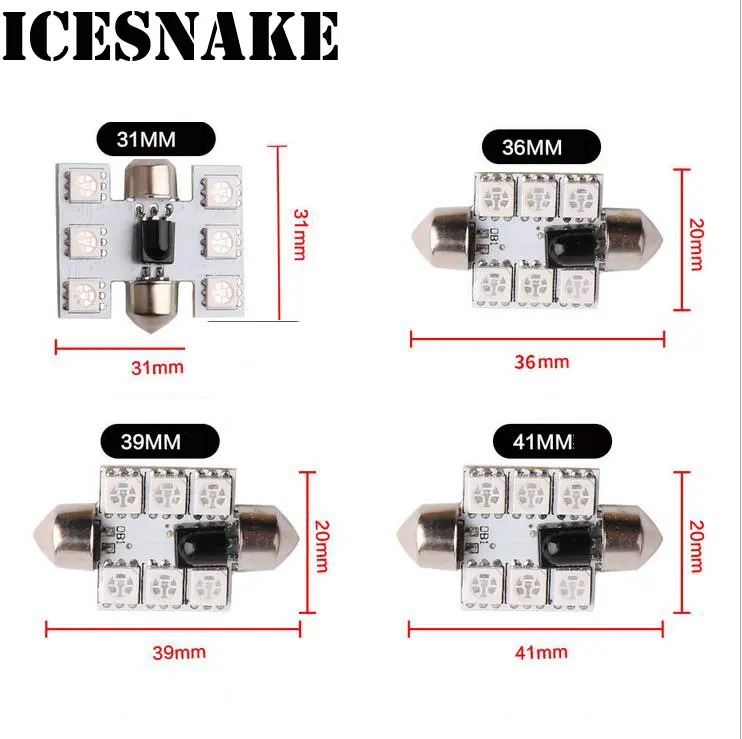 RGB 5050 6SMD C5W LED C10W гирлянда Автомобильная Лампа Inteiror купол лампа для чтения двери 12 В