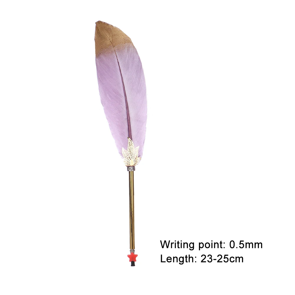Ballpoint Gel Pen Gold Feather Pens Custom Decorative Pen Signature Writing Tool Stationery School Office Supplies Christmas Gif
