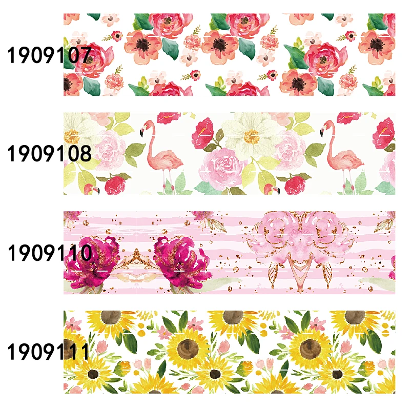 

FLRARIBBONS 15mm cute kawaii flower printed fold over elastic