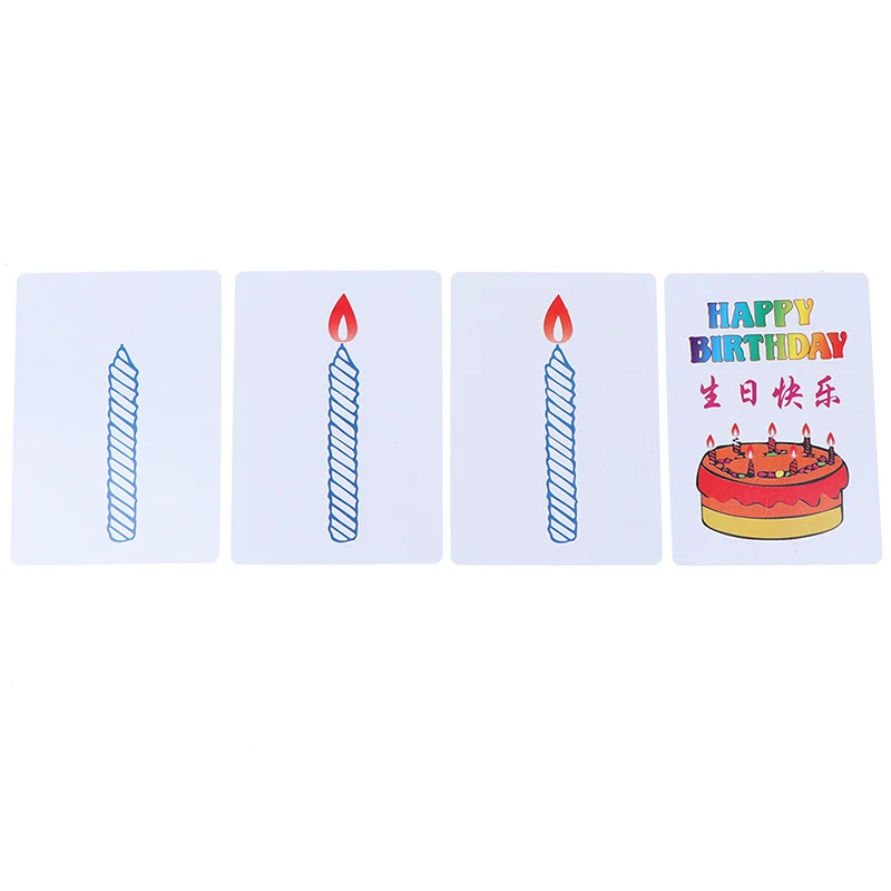 Funny 4Pcs/set Happy Birthday Card Group Prediction Magic Trick Cards Kids Gift For Children Wholesale | Игрушки и хобби