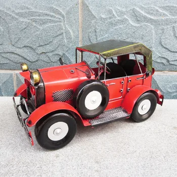 

European Style Car Model Iron Crafts Speelgoed Auto Classical Car Diecasts Toy Vehicles Traktor Ornaments Toys for Children