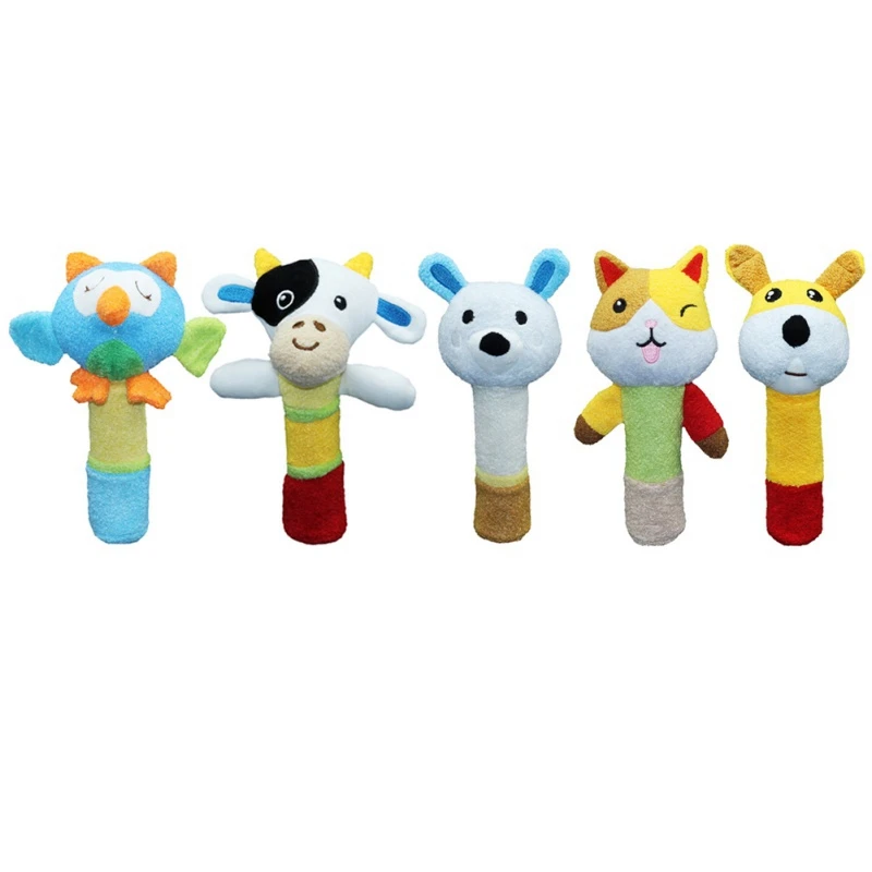 Детские мягкие плюшевые хватательные игрушки для рук детские милые мультяшный колокол погремушки развивающие мобильные игрушки