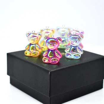 

10Pcs Brightly Animal Bear Resin Charms Patch For Jewelry Findings Handmade Pendant Earrings Keychain Diy Phone Case C127