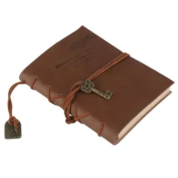 

Classic Retro Vintage Style PU Cover String Key Bound Blank Notebook Notepad Travel Journal Diary Sketchbook (Coffee)