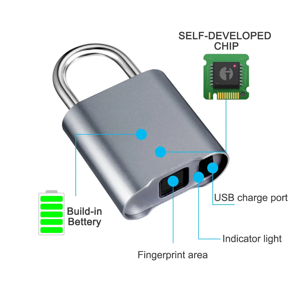 FUERS Мини Смарт отпечатков пальцев Bluetooth висячий замок с ключами домашней безопасности приложение общий замок для IOS Android Водонепроницаемый Открытый Крытый