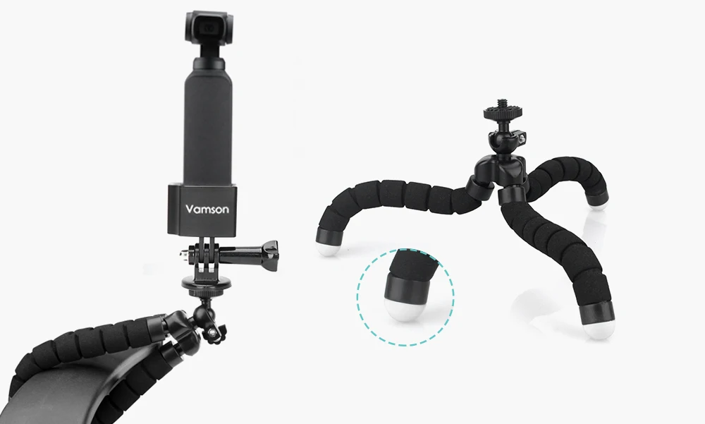 Vamson для DJI OSMO Карманный расширительный комплект шарнирный адаптер аксессуары держатель зажим для селфи штатив присоска OPS02