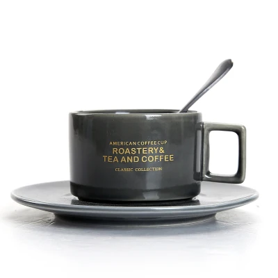 Luxury Nordic Style High Quality Ceramic Coffee Cup with Dish Spoon Teacup Set Home Afternoon Tea Coffee Ceramic Set - Цвет: 07 Style
