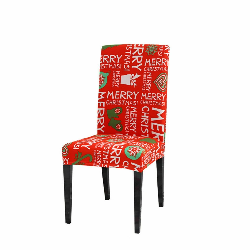 Christmas Chair Covers Spandex Slipcover for Christmas Wedding Banquet Party Decoration Party Decor Dining Room Xmas Seat Cover