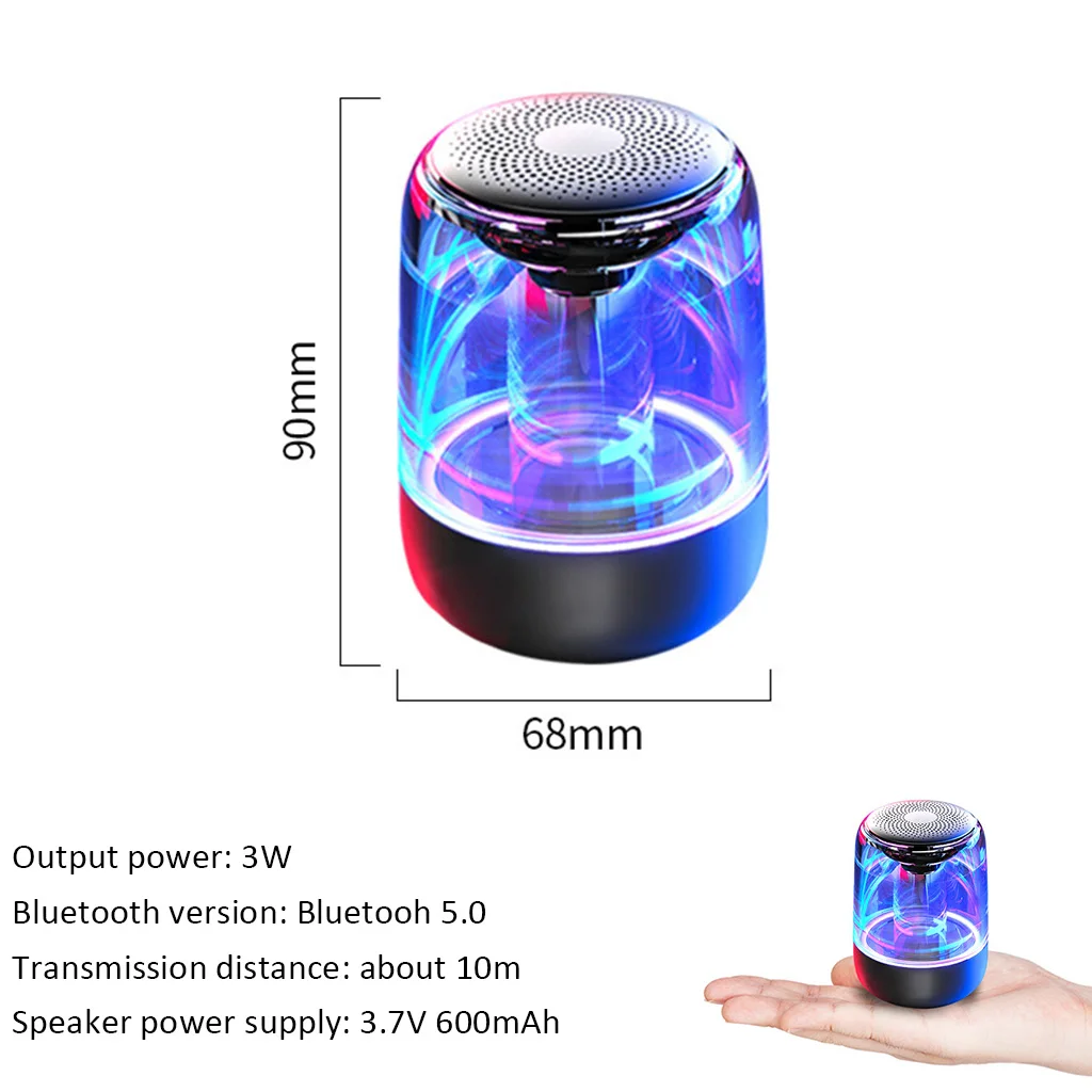 2019 Newest wireless bluetooth speaker Colorful light Portable Music Sound Box Handsfree Bass Subwoofer mini speaker bluetooth