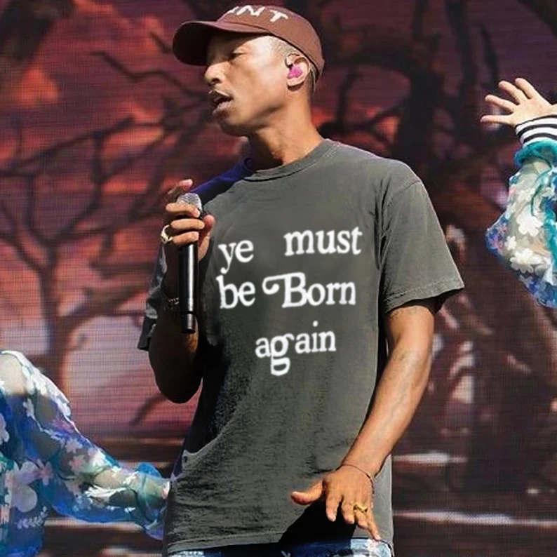 Сетчатая Красная футболка CPFM с коротким рукавом и надписью You Must Be Born Again Kanye |