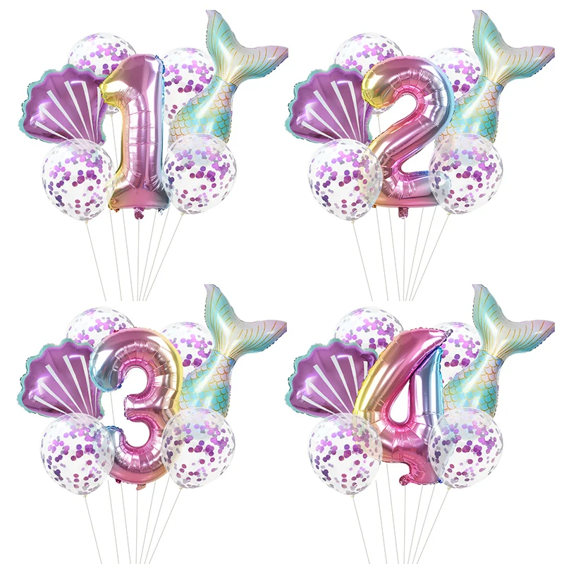 Mermaid-Party-Balloons Decoration-Supplies Shower-Decor Helium Globos Birthday-Party