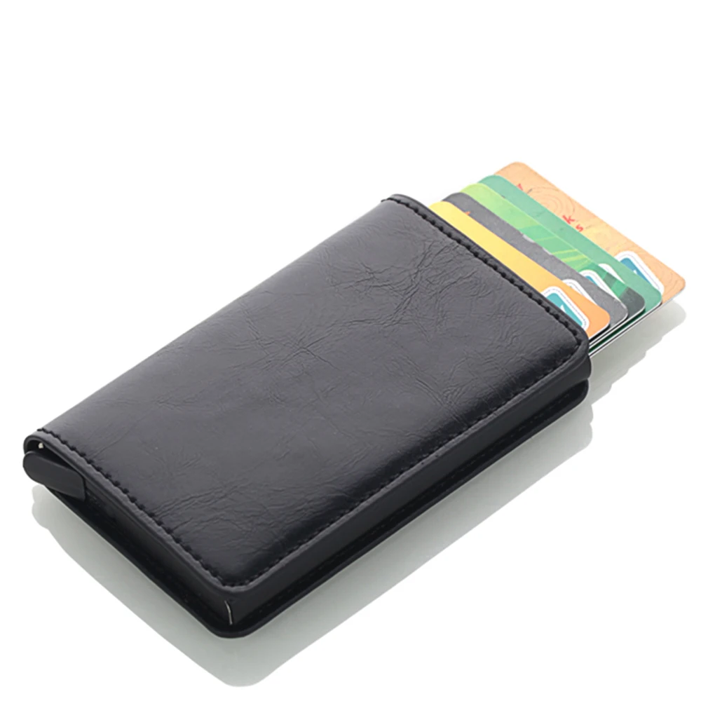 Mini billetera de aluminio para hombre y mujer, billetera inteligente de Metal para tarjetas de Rfid, _ - AliExpress Mobile