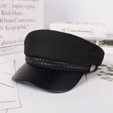 Берет Модные женские повседневные береты из искусственной кожи в стиле пэчворк осенне-зимние теплые уличные солнцезащитные очки ретро восьмиугольная гладкая шляпа