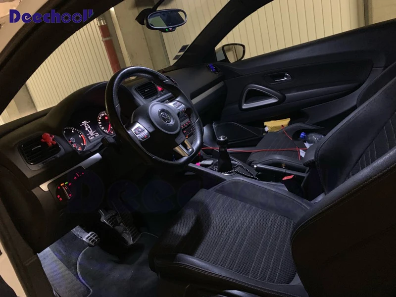 Deechooll 12 шт. Автомобильный светодиодный свет для VW Scirocco 3R, белая лампа для внутреннего освещения для Volkswagen Scirocco купольные лампы для чтения